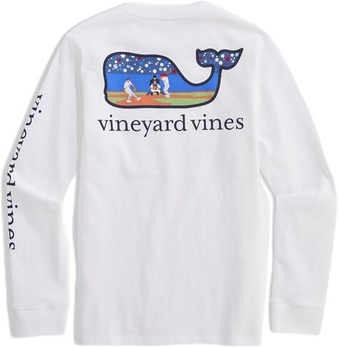 تي شيرت Vineyard Vines للأولاد للبيسبول ذو أكمام طويلة بجيب على شكل حوت in Saudi Arabia