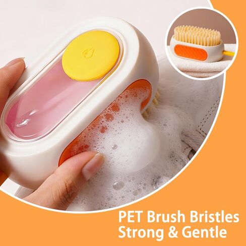 فرشاة تنظيف الكل في واحد قابلة لإعادة التعبئة مع خزان مدمج، اضغط لتوزيع المحلول لتنظيف الأسطح المتعددة: الملابس والأحذية والعجلات والمطبخ والحمام. شعيرات PET كثيفة وقابلة للتعليق، ذات سعة كبيرة in Kuwait