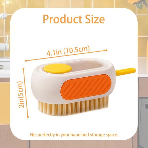 فرشاة تنظيف الكل في واحد قابلة لإعادة التعبئة مع خزان مدمج، اضغط لتوزيع المحلول لتنظيف الأسطح المتعددة: الملابس والأحذية والعجلات والمطبخ والحمام. شعيرات PET كثيفة وقابلة للتعليق، ذات سعة كبيرة in Kuwait