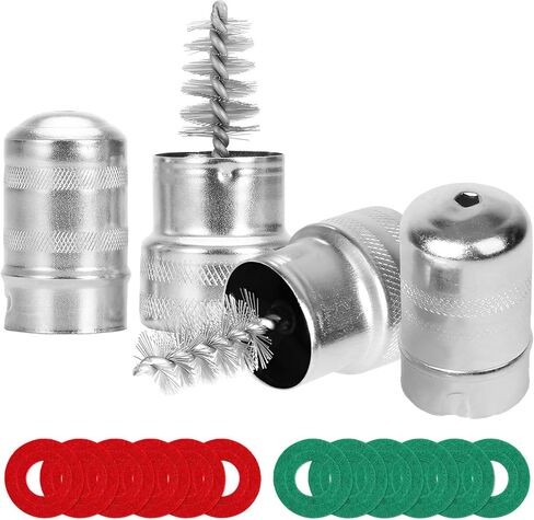 Battery Terminal Cleaner Tool Kit, 2 Battery Cleaning Brushes and 12 Anti Corrosion Terminal Washers Protector Fiber, Battery Post Wire Brushes for Car, Marine, Boat, RV in Saudi Arabia