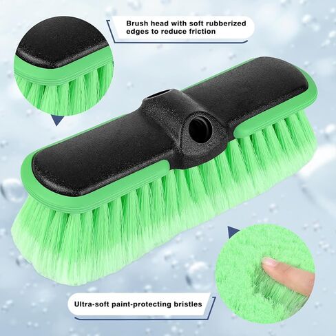 10“ Car Wash Brush Head, Scrub Brush Attachment for Extension Pole, Outdoor Cleaning Tool for Window, Wall, Floor, Deck, Patio in Saudi Arabia