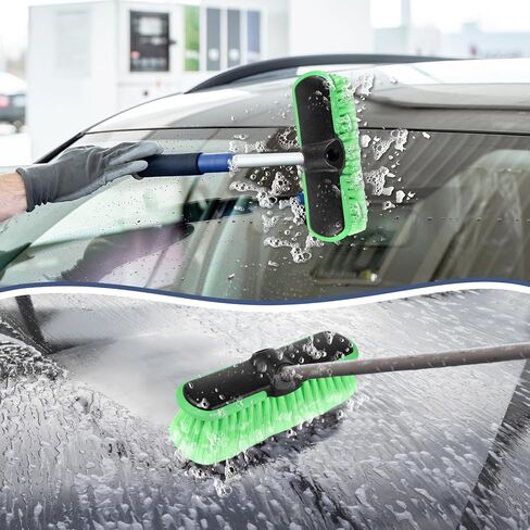 10“ Car Wash Brush Head, Scrub Brush Attachment for Extension Pole, Outdoor Cleaning Tool for Window, Wall, Floor, Deck, Patio in Saudi Arabia