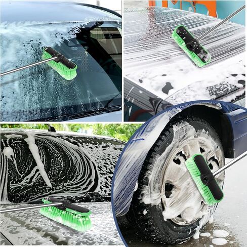 10“ Car Wash Brush Head, Scrub Brush Attachment for Extension Pole, Outdoor Cleaning Tool for Window, Wall, Floor, Deck, Patio in Saudi Arabia