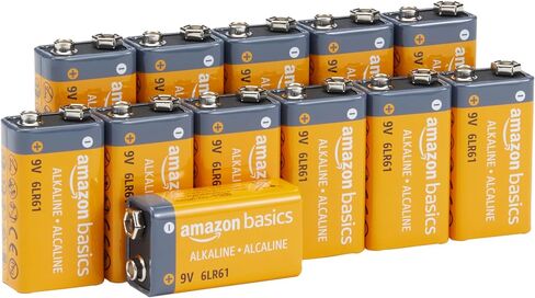 Amazon Basics 9 Volt Performance All-Purpose Alkaline Batteries, 5-Year Shelf Life, 192 Count Total, 8 Pack of 24 in Saudi Arabia