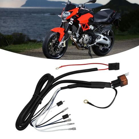 Qiilu 12V Horn Wiring Harness Relay Kit 1.9m Cable to Two Air Horn Cable Relay Harness لدراجة نارية سيارة شاحنة عالية الأداء قطع غيار السيارات الإضاءة & in Saudi Arabia