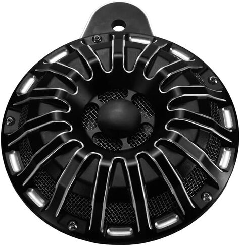 Motorcycle Horn Speaker Cover Black/Chrome Horns Cap Compatible with Harley Big Twin 1991-Up Touring Road King Softail Dyna Sportster 07-Up(Horn Speaker Cover C) in Kuwait