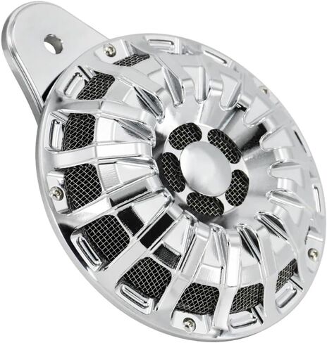 Motorcycle Horn Speaker Cover Black/Chrome Horns Cap Compatible with Harley Big Twin 1991-Up Touring Road King Softail Dyna Sportster 07-Up(Horn Speaker Cover C) in Kuwait