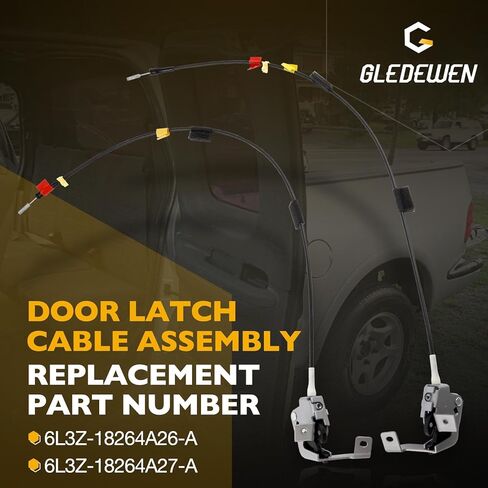 Rear Upper Door Latch Compatible with Ford 1997-2004 F150 Heritage F250 Extended Super Cab Models Door Latch Cable Assembly Left and Right Side Replaces 6L3Z-18264A26-A 6L3Z-18264A27-A in Saudi Arabia