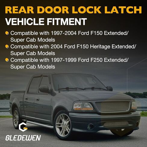 Rear Upper Door Latch Compatible with Ford 1997-2004 F150 Heritage F250 Extended Super Cab Models Door Latch Cable Assembly Left and Right Side Replaces 6L3Z-18264A26-A 6L3Z-18264A27-A in Saudi Arabia