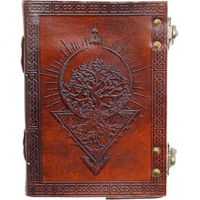 دفتر يوميات جلدي لشجرة الحياة من MONTEXOO - مذكرات كراسة الرسم للرجال والنساء مقاس 5 × 7 بوصات مع 200 صفحة ظلال كتب عتيقة مصنوعة يدويًا باللون البني القديم in Kuwait