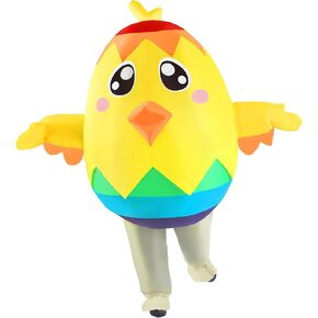 Easter Inflatable Chicken Costume for Adult, Funny Full Body Easter Eggs Chick Blow up Suit Halloween Cosplay Party Men Women in Kuwait