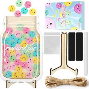 Reward Jar & Kids Behavior Chart - Perfect Match Classroom and Home Reward Systems for Kids with 45 Colorful - Teacher/Parent Tool for Potty Training,Chores,Homework,Good Habits (45 Token) in Saudi Arabia
