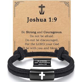 حشوات سلة عيد الفصح للأولاد والرجال، سوار متقاطع من الكتاب المقدس آية قابلة للتعديل مجوهرات حبل مضفر للأولاد في سن المراهقة والرجال المراهقين والمسيحيين والمعمودية الدينية وعيد الحب والتخرج وهدايا عيد الميلاد in Kuwait