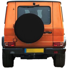 غطاء إطار احتياطي مخصص، أغطية إطارات مخصصة متينة مع تصميم صورة الشعار الخاص بك، واقي إطار عجلة عالمي مخصص مقاوم للماء لمقطورة RV SUV ورجل، 14 بوصة-Pureblack in Kuwait