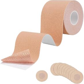 Boob Tape 4 in Breast Lift Tape with 10Pcs Nipple Covers,Body Tape for Women A-E Cup,Breathable Boobtape for Breast Lift,Invisible Beige in Saudi Arabia