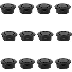 12 قطعة من سدادات غطاء فتحة رادار المصد الخلفي، سدادات لوحة هيكل السيارة والشاحنة العالمية لحماية المصد، ملحقات خارجية بلاستيكية متينة (أسود) in Kuwait