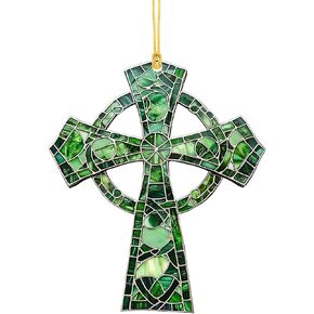 St. Patrick’s Day Acrylic Clover Suncatcher – Round Green Window Hanging Ornament, Lucky Four Leaf Decor for Tree, Door in Saudi Arabia