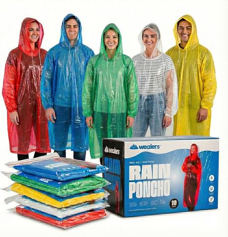 ويلرز معطف واقي من المطر حزمة السائبة العباءات القابل للتصرف الكبار معطف واق من المطر في حالات الطوارئ هود سلاسل متعددة الألوان in Kuwait