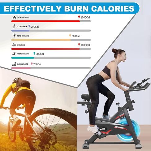 Exercise Bikes Stationary,Exercise Bike for Home Indoor Cycling Bike for Home Cardio Gym,Workout Bike with Ipad Mount & LCD Monitor,Silent Belt Drive in Kuwait