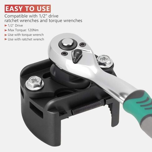 مفتاح فلتر زيت قابل للتعديل، أداة إزالة فلتر الزيت العالمية، فولاذ مزخرف، 60-80 ملم 2-3/8 إلى 3-1/8 بوصة، محرك 1/2 بوصة، لصيانة سيارة شاحنة SUV UTV in Kuwait