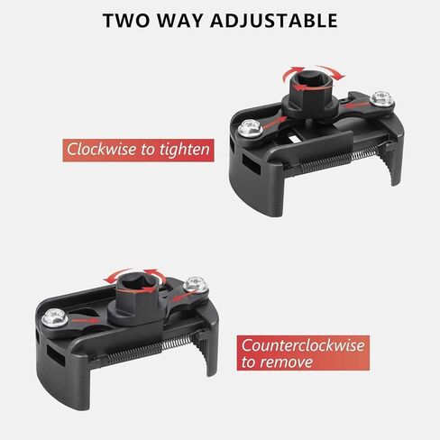 مفتاح فلتر زيت قابل للتعديل، أداة إزالة فلتر الزيت العالمية، فولاذ مزخرف، 60-80 ملم 2-3/8 إلى 3-1/8 بوصة، محرك 1/2 بوصة، لصيانة سيارة شاحنة SUV UTV in Kuwait