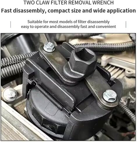 مفتاح فلتر زيت قابل للتعديل، أداة إزالة فلتر الزيت العالمية، فولاذ مزخرف، 60-80 ملم 2-3/8 إلى 3-1/8 بوصة، محرك 1/2 بوصة، لصيانة سيارة شاحنة SUV UTV in Kuwait