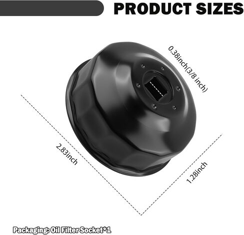 65mm Oil Filter Wrench Tool Replacement OEM 2540006/3084963,Heavy Duty Oil Filter Removal Tool Compatible with Polaris 2011-2017 RZR 4,14 Flutes Oils Filters Tools with 3/8" Drive Port in Saudi Arabia
