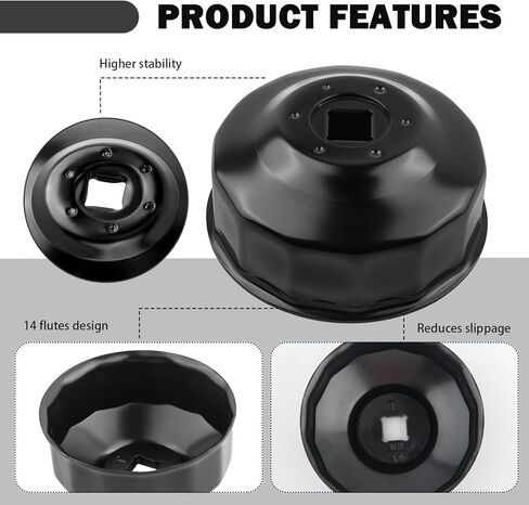65mm Oil Filter Wrench Tool Replacement OEM 2540006/3084963,Heavy Duty Oil Filter Removal Tool Compatible with Polaris 2011-2017 RZR 4,14 Flutes Oils Filters Tools with 3/8" Drive Port in Saudi Arabia