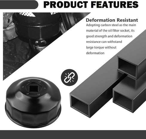 65mm Oil Filter Wrench Tool Replacement OEM 2540006/3084963,Heavy Duty Oil Filter Removal Tool Compatible with Polaris 2011-2017 RZR 4,14 Flutes Oils Filters Tools with 3/8" Drive Port in Saudi Arabia