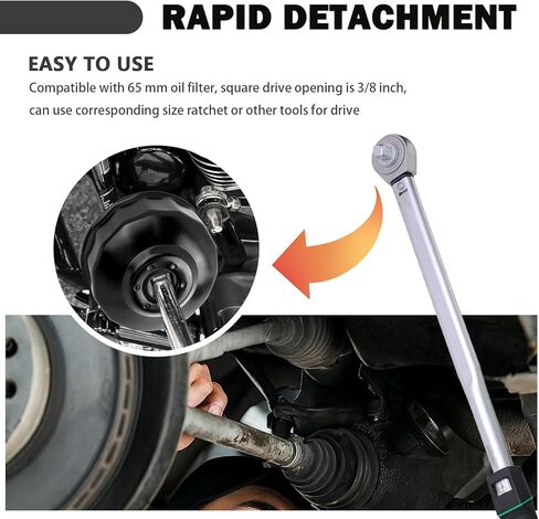 65mm Oil Filter Wrench Tool Replacement OEM 2540006/3084963,Heavy Duty Oil Filter Removal Tool Compatible with Polaris 2011-2017 RZR 4,14 Flutes Oils Filters Tools with 3/8" Drive Port in Saudi Arabia