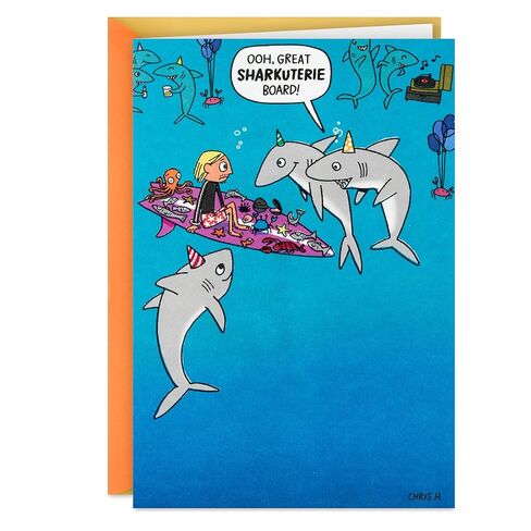 Hallmark Shoebox Funny Shark Birthday Card (Sharkuterie Board) for Friends, Coworkers, Surfers in Saudi Arabia