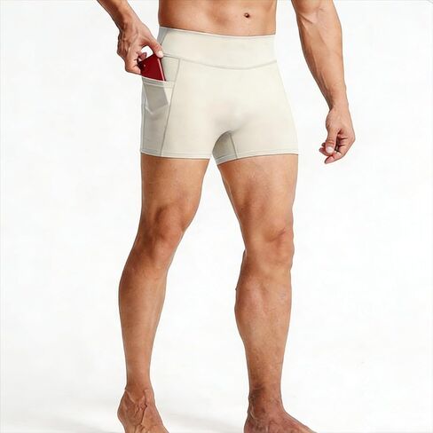 Men's Compression Shorts with Pocket, Quick-Dry Running Shorts Athletic Stretch Workout Underwear in Saudi Arabia