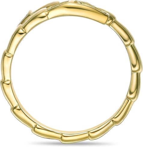 Lavari Jewelers 1/10 Carat Round Lab Grown Diamond Snake Ring for Women I 925 Sterling Silver with 18k Yellow Gold Plating Serpent Ring for Her I Statement Promise Anniversary Wedding Band Size 5 to 9 in Saudi Arabia