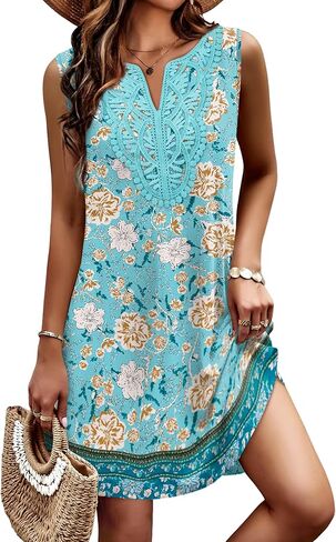 Sipaya Summer Dresses for Women 2026 Casual V Neck Sleeveless Boho Dress with Pockets Spring Fashion Clothing Travel Outfits in Kuwait