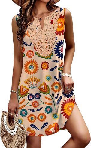 Sipaya Summer Dresses for Women 2026 Casual V Neck Sleeveless Boho Dress with Pockets Spring Fashion Clothing Travel Outfits in Kuwait