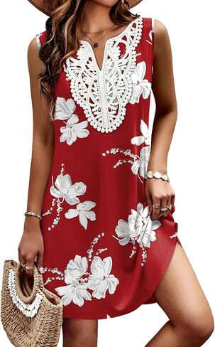 Sipaya Summer Dresses for Women 2026 Casual V Neck Sleeveless Boho Dress with Pockets Spring Fashion Clothing Travel Outfits in Kuwait
