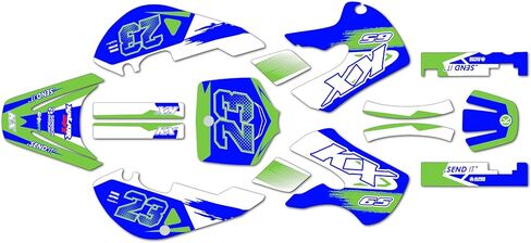 مجموعة رسومات لدراجة Kawasaki KX65 (1999-2024) EVADER Series Green 9 Mil-Dirt Bike مجموعة ملصقات رسومات سباق مخصصة، بدون بلاستيك in Saudi Arabia