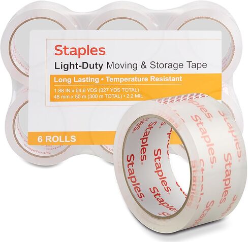 شريط PKing خفيف الوزن للحركة والتخزين 467951 من STAPLES، مقاس 1.88 بوصة × 54.6 ياردة شفاف، 6/RL in Saudi Arabia