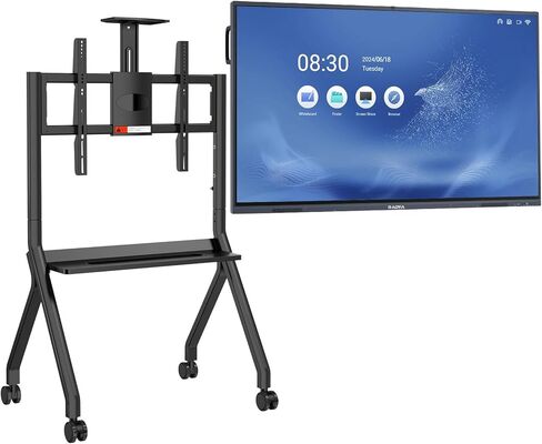 مجموعة كومبو للسبورة الذكية والحامل، لوحة كتابة تفاعلية مقاس 65 بوصة، شاشة لمس 4K UHD كمبيوتر الكل في واحد، عرض إلكتروني سبورة بيضاء ذكية للمكتب والفصول الدراسية in Kuwait