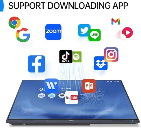 مجموعة كومبو للسبورة الذكية والحامل، لوحة كتابة تفاعلية مقاس 65 بوصة، شاشة لمس 4K UHD كمبيوتر الكل في واحد، عرض إلكتروني سبورة بيضاء ذكية للمكتب والفصول الدراسية in Kuwait