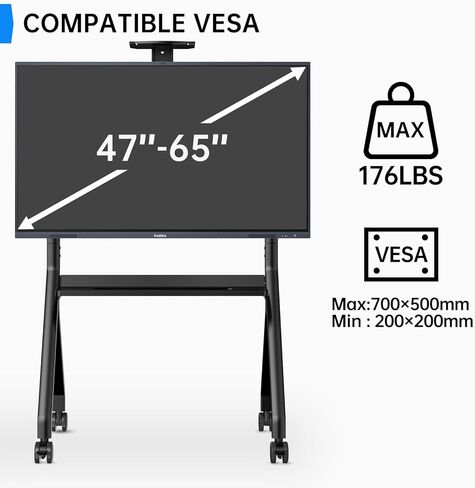 مجموعة كومبو للسبورة الذكية والحامل، لوحة كتابة تفاعلية مقاس 65 بوصة، شاشة لمس 4K UHD كمبيوتر الكل في واحد، عرض إلكتروني سبورة بيضاء ذكية للمكتب والفصول الدراسية in Kuwait