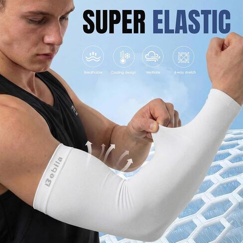 Bebila Arm Sleeves for Men Women, UV Sun Protection Sports Cooling Compression Sleeves for Basketball Golf Outdoor in Saudi Arabia