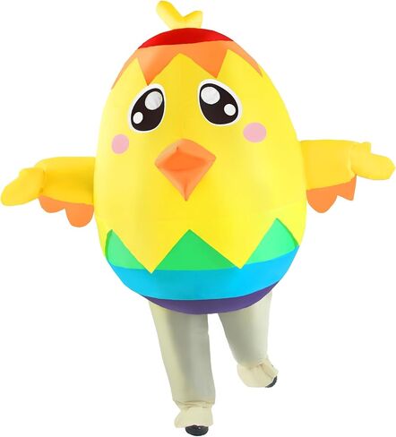 Easter Inflatable Chicken Costume for Adult, Funny Full Body Easter Eggs Chick Blow up Suit Halloween Cosplay Party Men Women in Kuwait