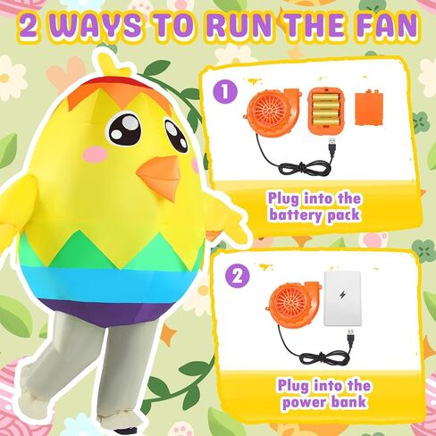 Easter Inflatable Chicken Costume for Adult, Funny Full Body Easter Eggs Chick Blow up Suit Halloween Cosplay Party Men Women in Kuwait