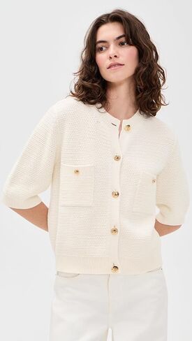 ANINE BING Women's Ivory Christa Cardigan in Saudi Arabia
