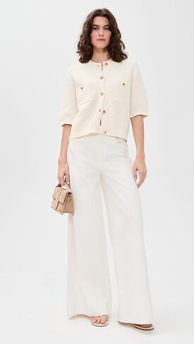 ANINE BING Women's Ivory Christa Cardigan in Saudi Arabia