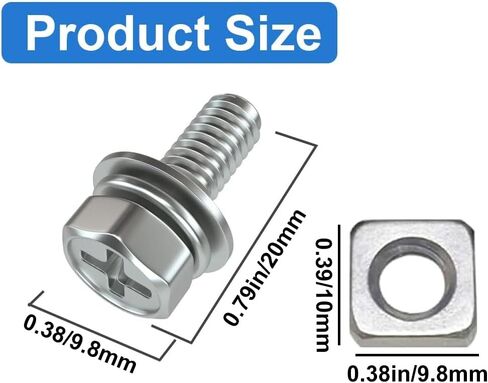 Motorcycle Battery Terminal Nuts and Bolt Kit - 20 Pack M6 Bolt Square Nut Kit,Stainless Steel Screw and Nut for ATV Bike Scooter-6 * 16mm in Kuwait