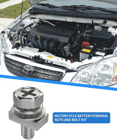 Motorcycle Battery Terminal Nuts and Bolt Kit - 20 Pack M6 Bolt Square Nut Kit,Stainless Steel Screw and Nut for ATV Bike Scooter-6 * 16mm in Kuwait