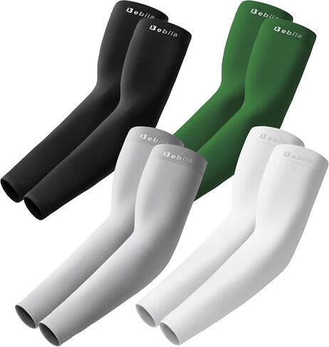 Bebila Arm Sleeves for Men Women, UV Sun Protection Sports Cooling Compression Sleeves for Basketball Golf Outdoor in Kuwait