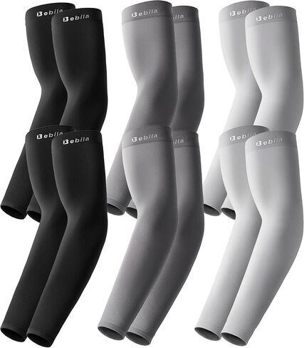 Bebila Arm Sleeves for Men Women, UV Sun Protection Sports Cooling Compression Sleeves for Basketball Golf Outdoor in Saudi Arabia